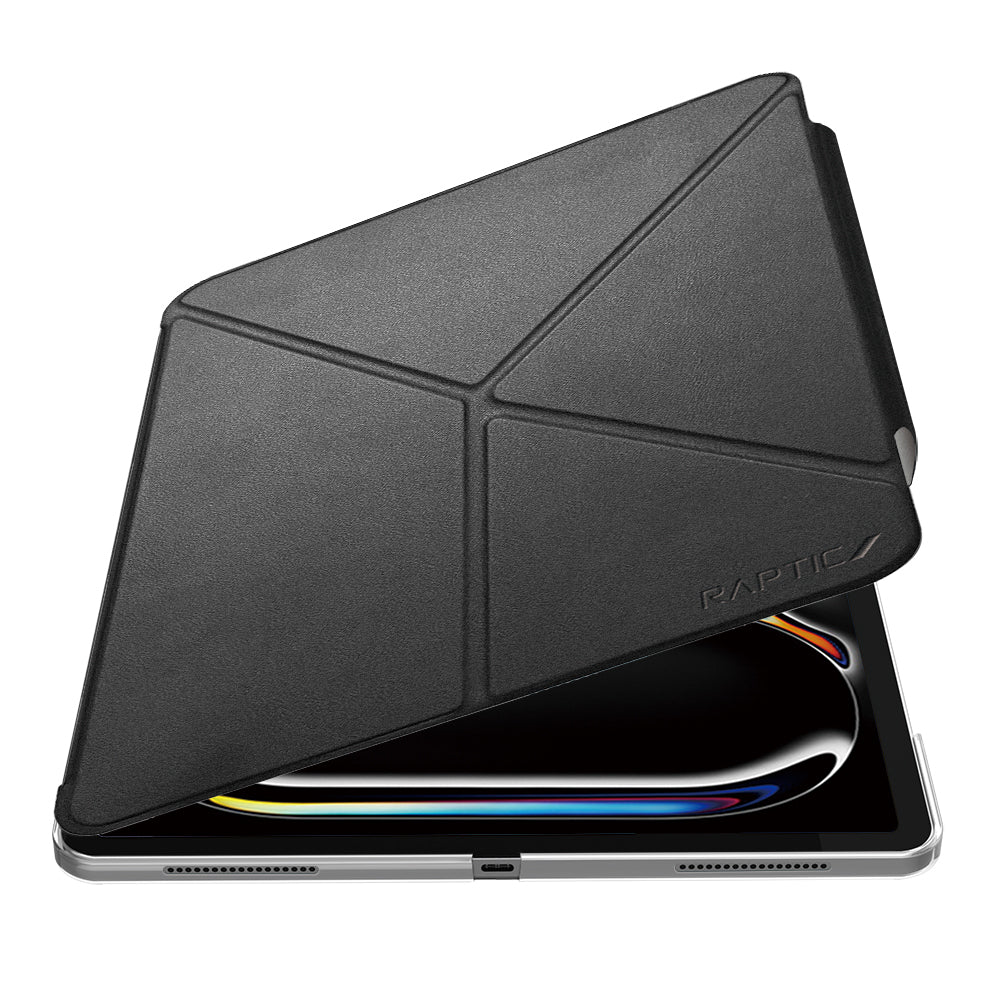 iPad Air 13 2024 Raptic Clear Folio Airbagli Şeffaf Kılıflı Katlanabilir Standlı Kılıf