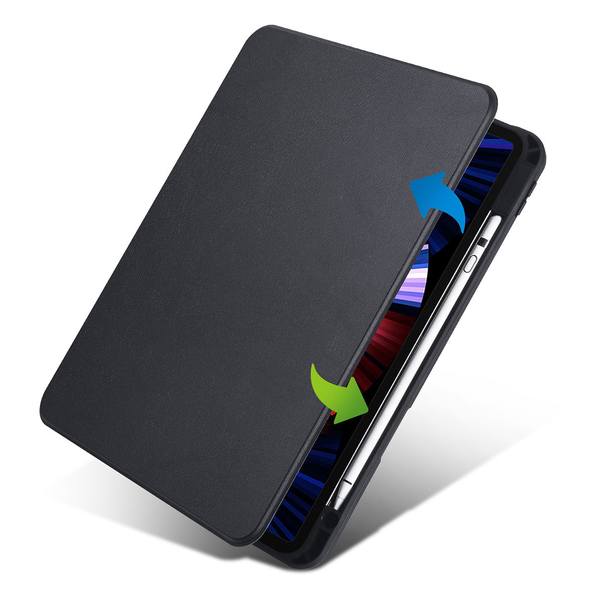 iPad Pro 11 2020 (2.Nesil) Kılıf Zore Termik Kalem Bölmeli Dönebilen Standlı Kılıf