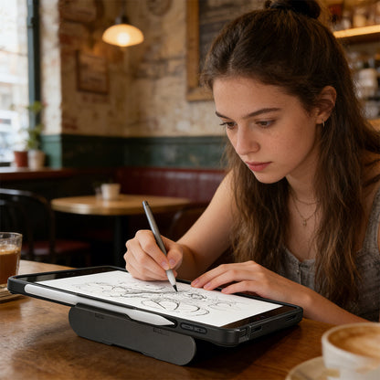 iPad Pro 11 2020 (2.Nesil) Mutural AlloyKick Serisi Kalem Bölmeli Alüminyum Standlı Tablet Kılıfı