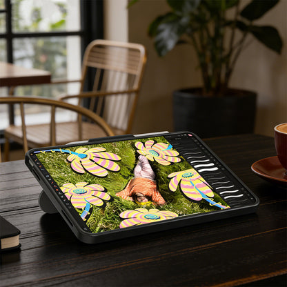 iPad Pro 11 2020 (2.Nesil) Mutural AlloyKick Serisi Kalem Bölmeli Alüminyum Standlı Tablet Kılıfı