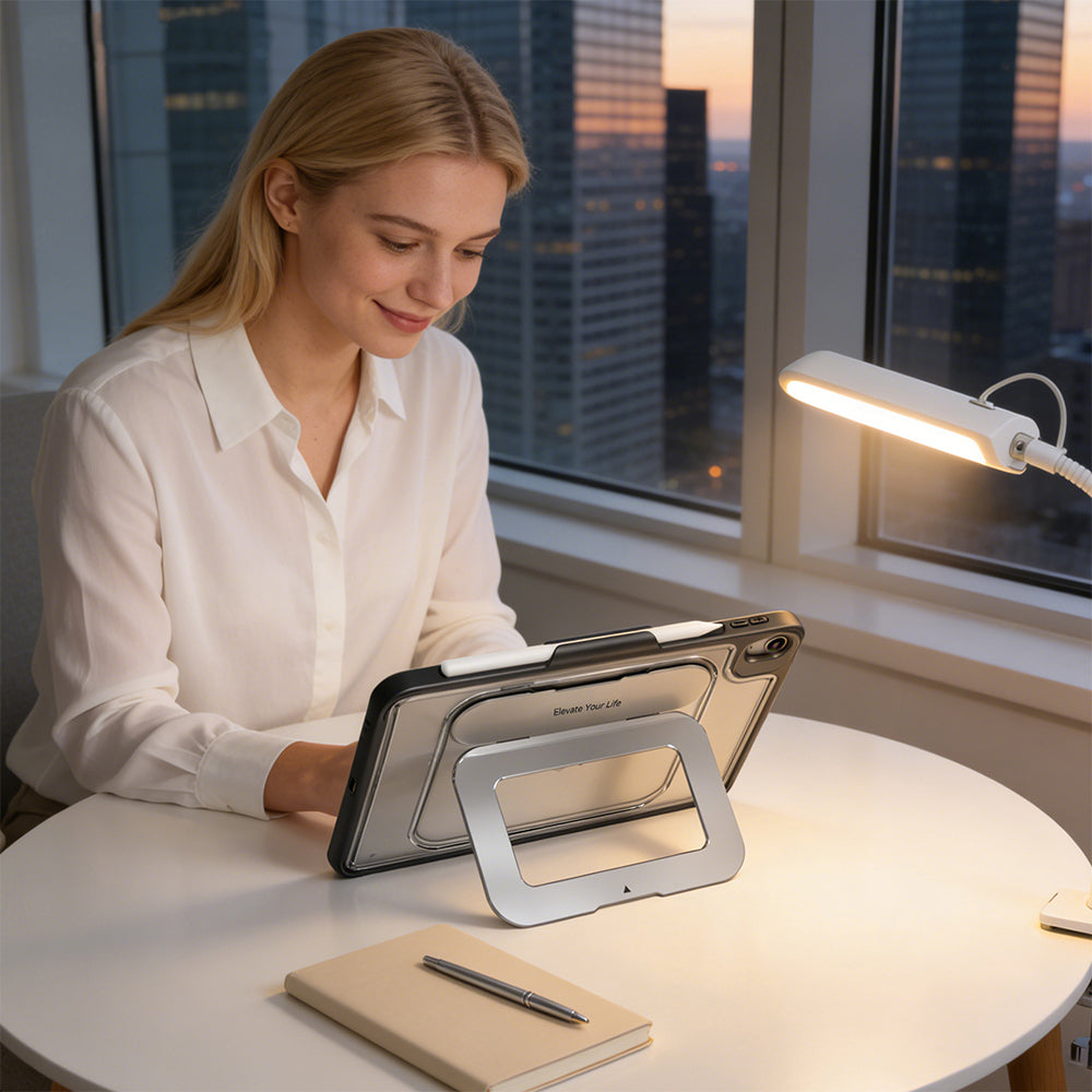 iPad Pro 11 2021 (3.Nesil) Mutural AlloyKick Serisi Kalem Bölmeli Alüminyum Standlı Tablet Kılıfı