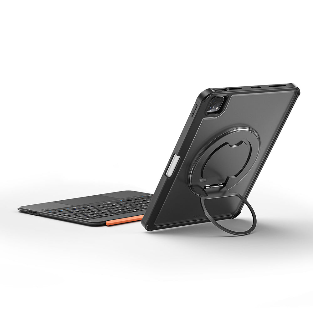 iPad Pro 11 2024 MK-007 Combo Pro Kalem Bölmeli Klavyeli Standlı Kılıf