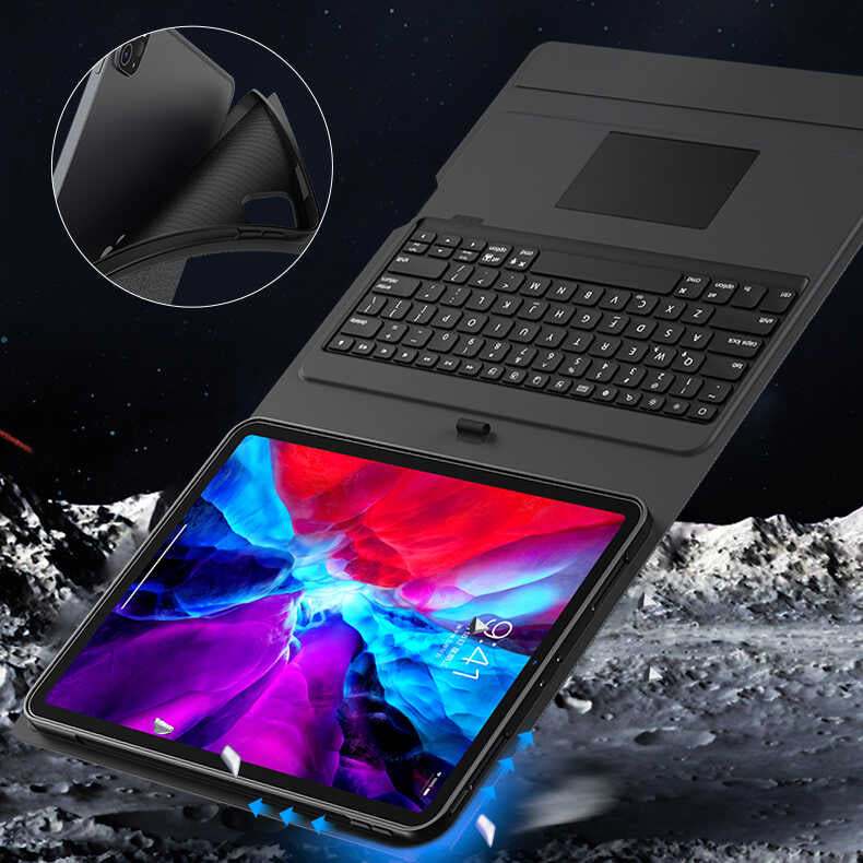 iPad Pro 12.9 2020 (4.Nesil) Benks Multifunctional Kablosuz Klavyeli Kılıf