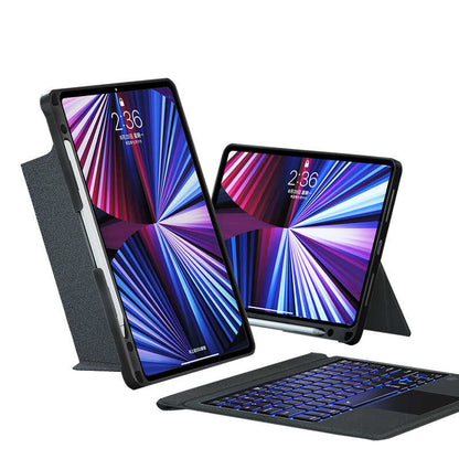 iPad Pro 12.9 2020 (4.Nesil) Wiwu Mag Touch Klavyeli Standlı Kılıf