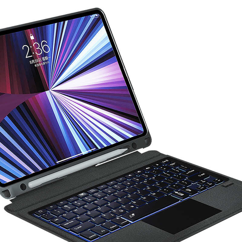 iPad Pro 12.9 2022 M2 Wiwu Mag Touch Klavyeli Standlı Kılıf