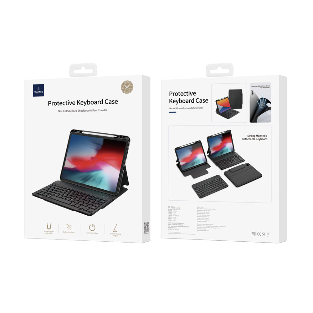 iPad Pro 12.9 2022 M2 Wiwu Protective Gizli Kalem Bölmeli Klavyeli Kılıf
