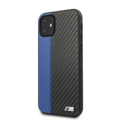 iPhone 11 Kılıf BMW Orijinal Lisanslı PU Deri Karbon Çizgili Dizayn Kılıf