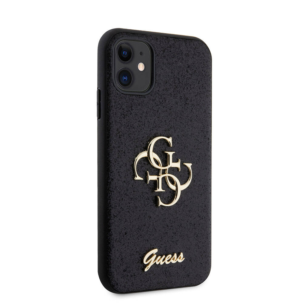 iPhone 11 Kılıf Guess Orijinal Lisanslı 4G Büyük Metal Logolu Glitter Kılıf