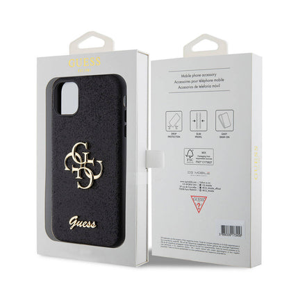 iPhone 11 Kılıf Guess Orijinal Lisanslı 4G Büyük Metal Logolu Glitter Kılıf