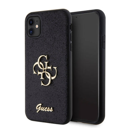 iPhone 11 Kılıf Guess Orijinal Lisanslı 4G Büyük Metal Logolu Glitter Kılıf