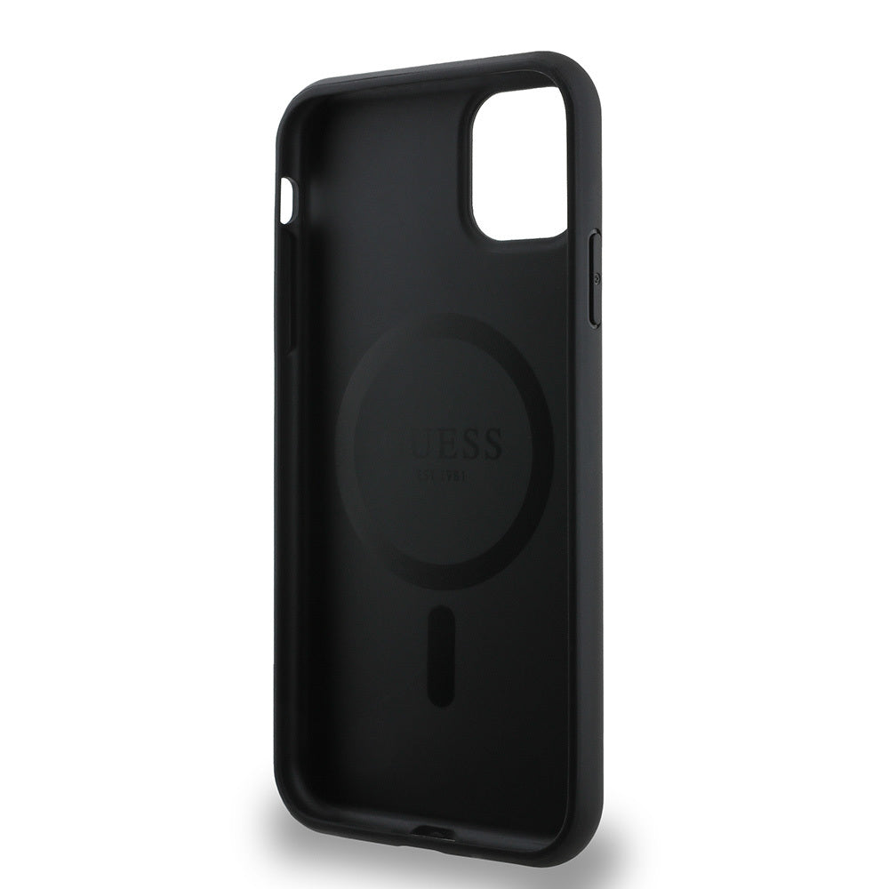 iPhone 11 Kılıf Guess Orijinal Lisanslı M-safe Şarj Özellikli Small 4G Classic Kılıf