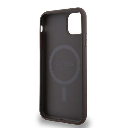 iPhone 11 Kılıf Guess Orijinal Lisanslı M-safe Şarj Özellikli Small 4G Classic Kılıf