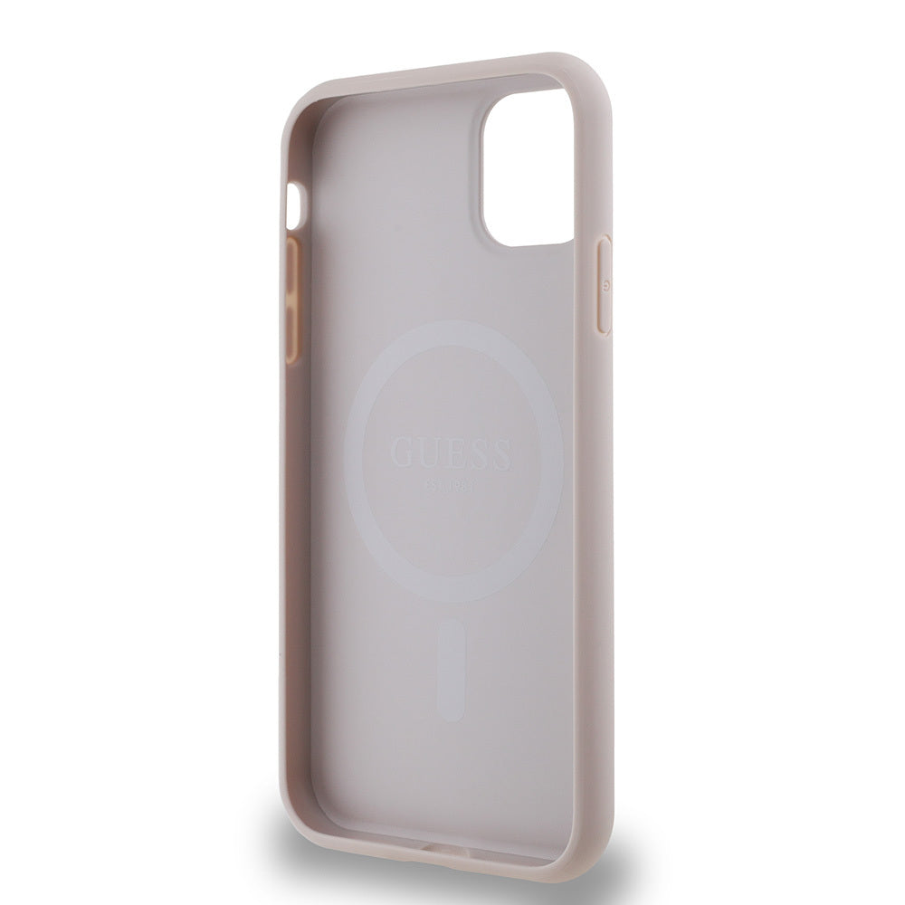 iPhone 11 Kılıf Guess Orijinal Lisanslı M-safe Şarj Özellikli Small 4G Classic Kılıf