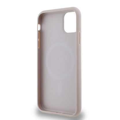 iPhone 11 Kılıf Guess Orijinal Lisanslı M-safe Şarj Özellikli Small 4G Classic Kılıf