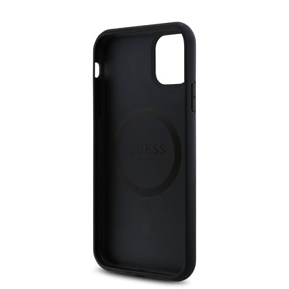 iPhone 11 Kılıf Guess Orijinal Lisanslı M-safe Uyumlu Gül Baskılı 4G Desenli Yazı Logolu Kılıf