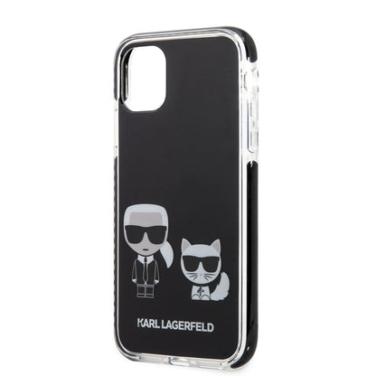 iPhone 11 Kılıf Karl Lagerfeld Kenarları Siyah Silikon K&C Dizayn Kılıf