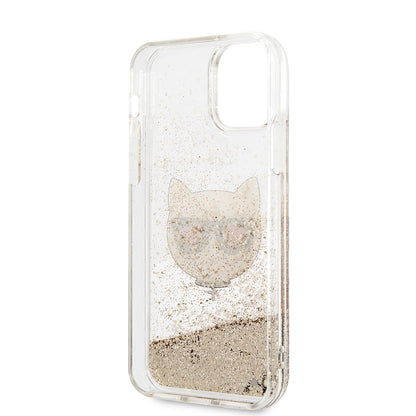iPhone 11 Kılıf Karl Lagerfeld Sıvılı Simli Choupette Dizayn Kılıf