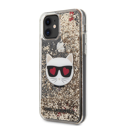 iPhone 11 Kılıf Karl Lagerfeld Sıvılı Simli Choupette Dizayn Kılıf