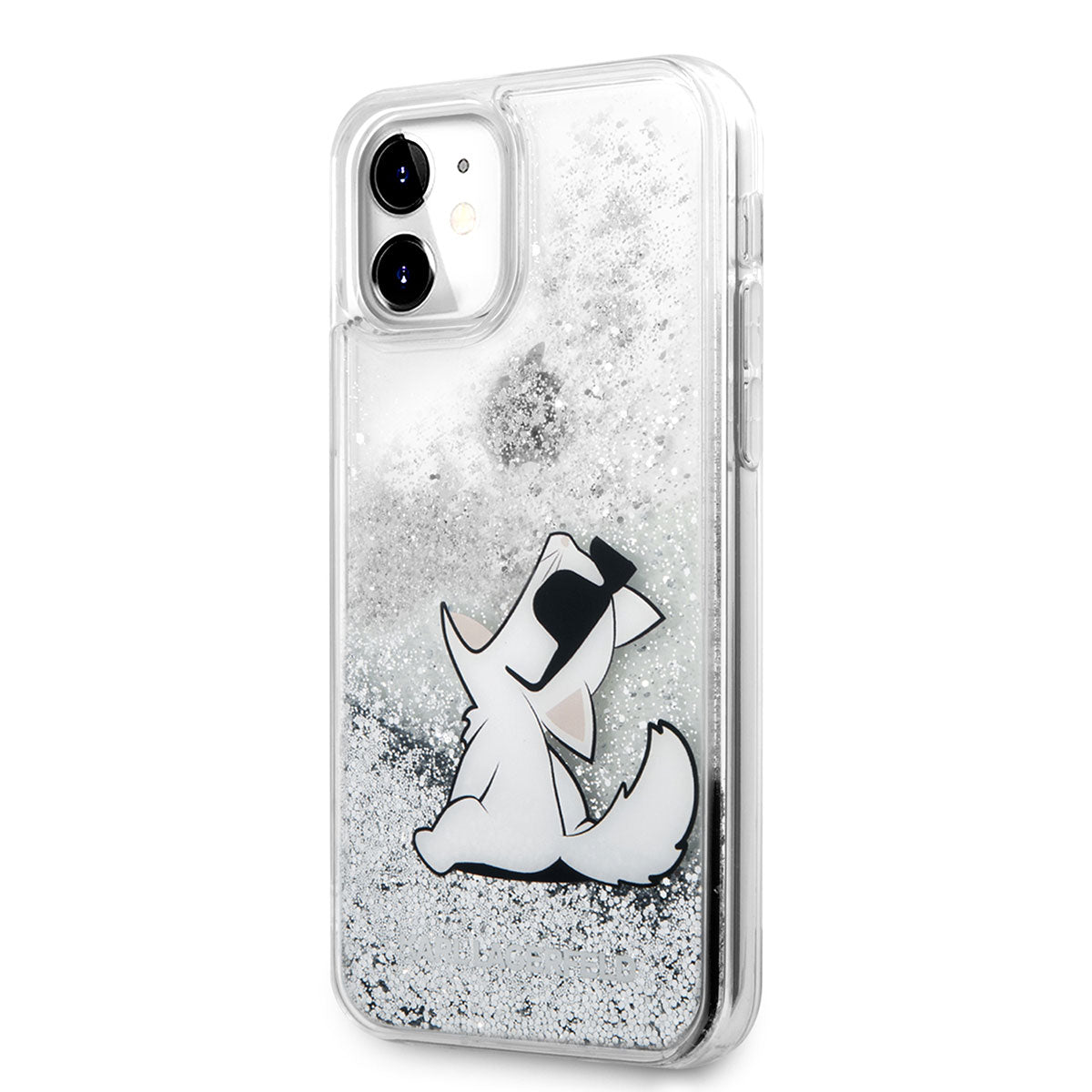 iPhone 11 Kılıf Karl Lagerfeld Sıvılı Simli Choupette Fun Dizayn Kılıf