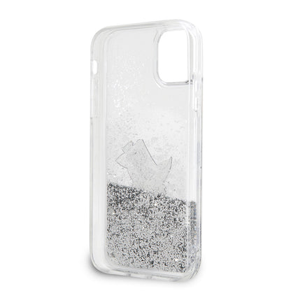 iPhone 11 Kılıf Karl Lagerfeld Sıvılı Simli Choupette Fun Dizayn Kılıf