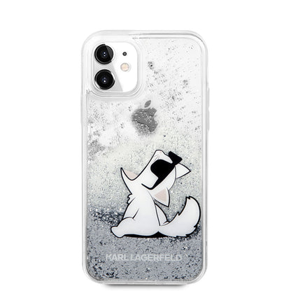 iPhone 11 Kılıf Karl Lagerfeld Sıvılı Simli Choupette Fun Dizayn Kılıf