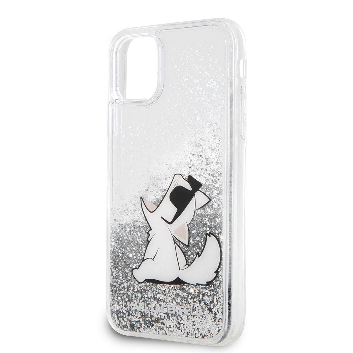 iPhone 11 Kılıf Karl Lagerfeld Sıvılı Simli Choupette Fun Dizayn Kılıf