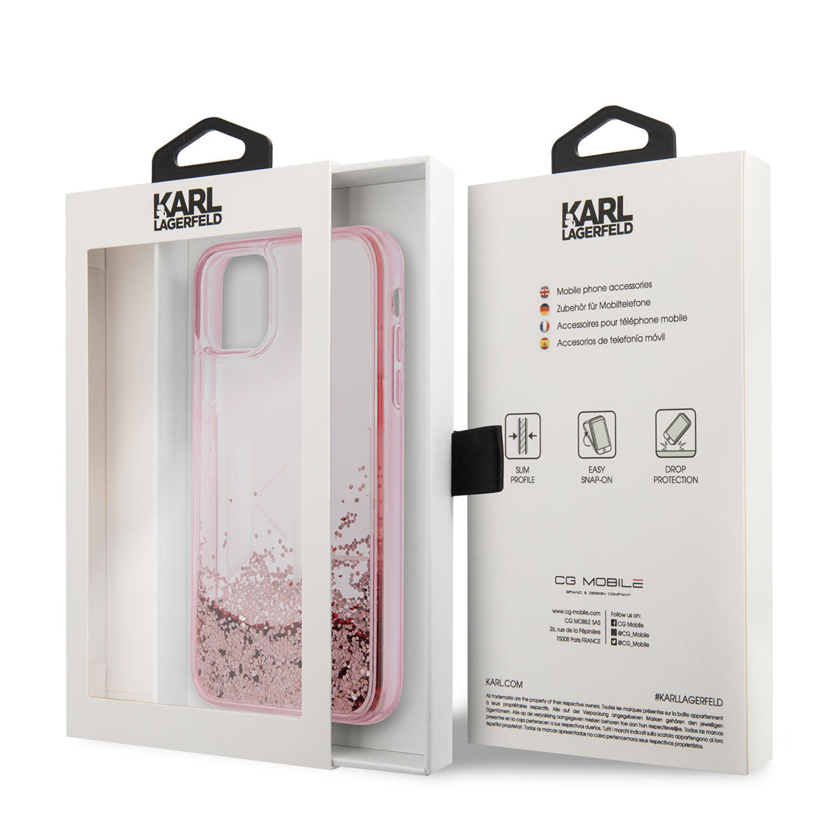 iPhone 11 Kılıf Karl Lagerfeld Sıvılı Simli Dizayn Kılıf