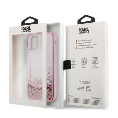 iPhone 11 Kılıf Karl Lagerfeld Sıvılı Simli Dizayn Kılıf