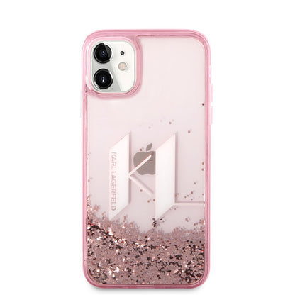 iPhone 11 Kılıf Karl Lagerfeld Sıvılı Simli Dizayn Kılıf