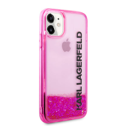 iPhone 11 Kılıf Karl Lagerfeld Sıvılı Simli Elong Dizayn Kılıf
