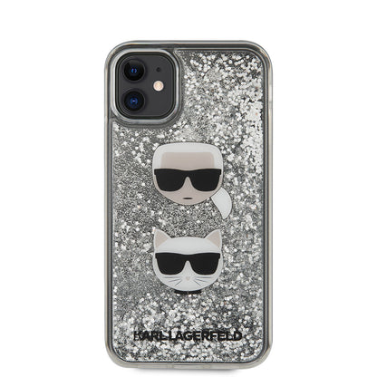 iPhone 11 Kılıf Karl Lagerfeld Sıvılı Simli K&C Dizayn Kılıf