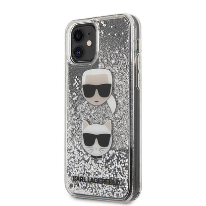 iPhone 11 Kılıf Karl Lagerfeld Sıvılı Simli K&C Dizayn Kılıf