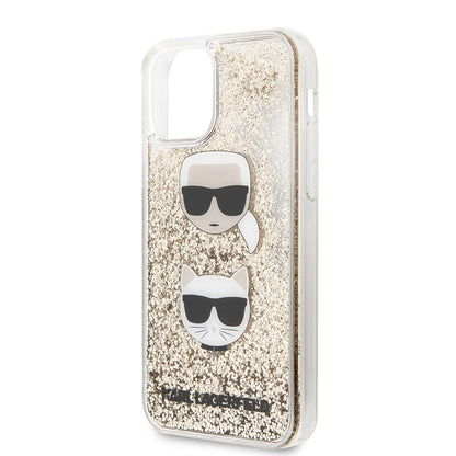 iPhone 11 Kılıf Karl Lagerfeld Sıvılı Simli K&C Head Dizayn Kılıf