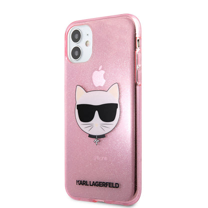 iPhone 11 Kılıf Karl Lagerfeld Transparan Choupette Head Dizayn Kılıf