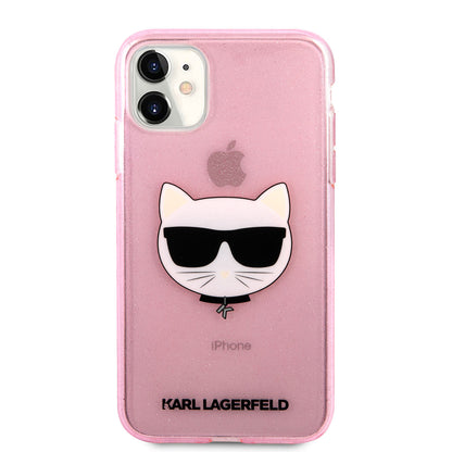 iPhone 11 Kılıf Karl Lagerfeld Transparan Choupette Head Dizayn Kılıf