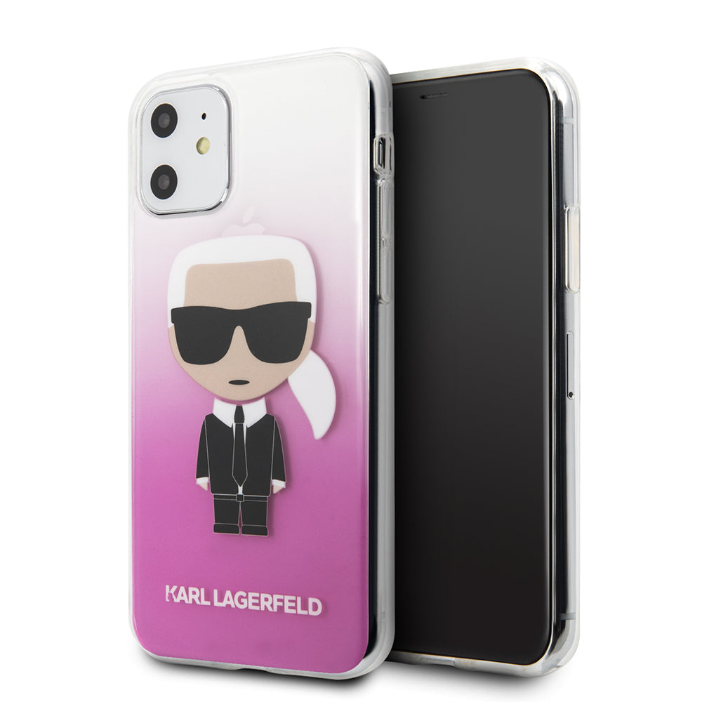 iPhone 11 Kılıf Karl Lagerfeld Yarı Transparan Karl Dizayn Kılıf