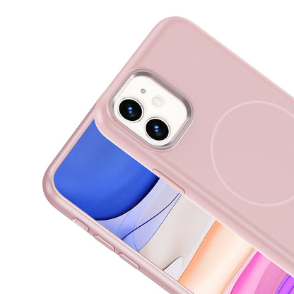 iPhone 11 Kılıf M-Safe Şarj Özellikli Metal Kamera Çerçeveli Zore Edi Silikon Kılıf