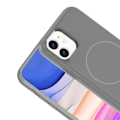 iPhone 11 Kılıf M-Safe Şarj Özellikli Metal Kamera Çerçeveli Zore Edi Silikon Kılıf