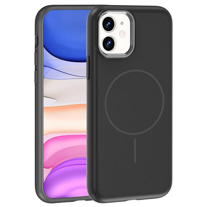 iPhone 11 Kılıf M-Safe Şarj Özellikli Metal Kamera Çerçeveli Zore Edi Silikon Kılıf