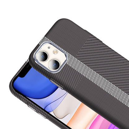 iPhone 11 Kılıf M-safe Şarj Özellikli Karbon Fiber Görünümlü Zore Gros Kılıf