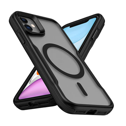 iPhone 11 Kılıf M-safe Şarj Özellikli Renkli Kenar Airbag Şeritli Zore Lamer Kılıf