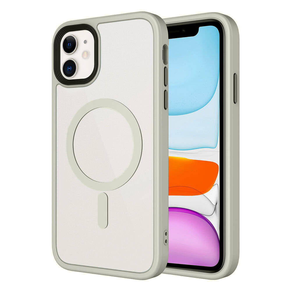 iPhone 11 Kılıf Mat Arka Yüzey Wireless Şarj Özellikli Zore Flet M-safe Kılıf