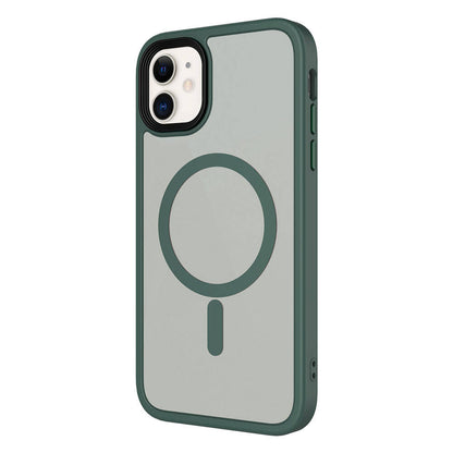 iPhone 11 Kılıf Mat Arka Yüzey Wireless Şarj Özellikli Zore Flet M-safe Kılıf