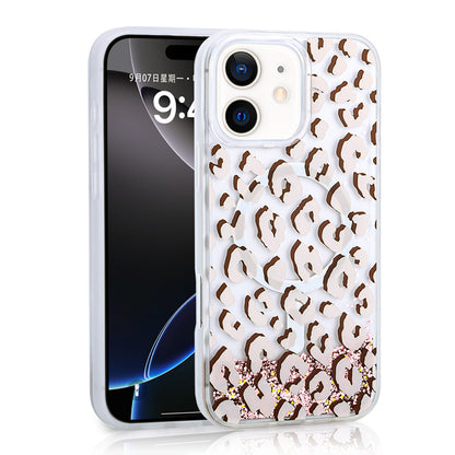 iPhone 11 Kılıf Sıvılı Simli Baskılı Şeffaf Arka Yüzey Zore Mossa Silikon Kılıf