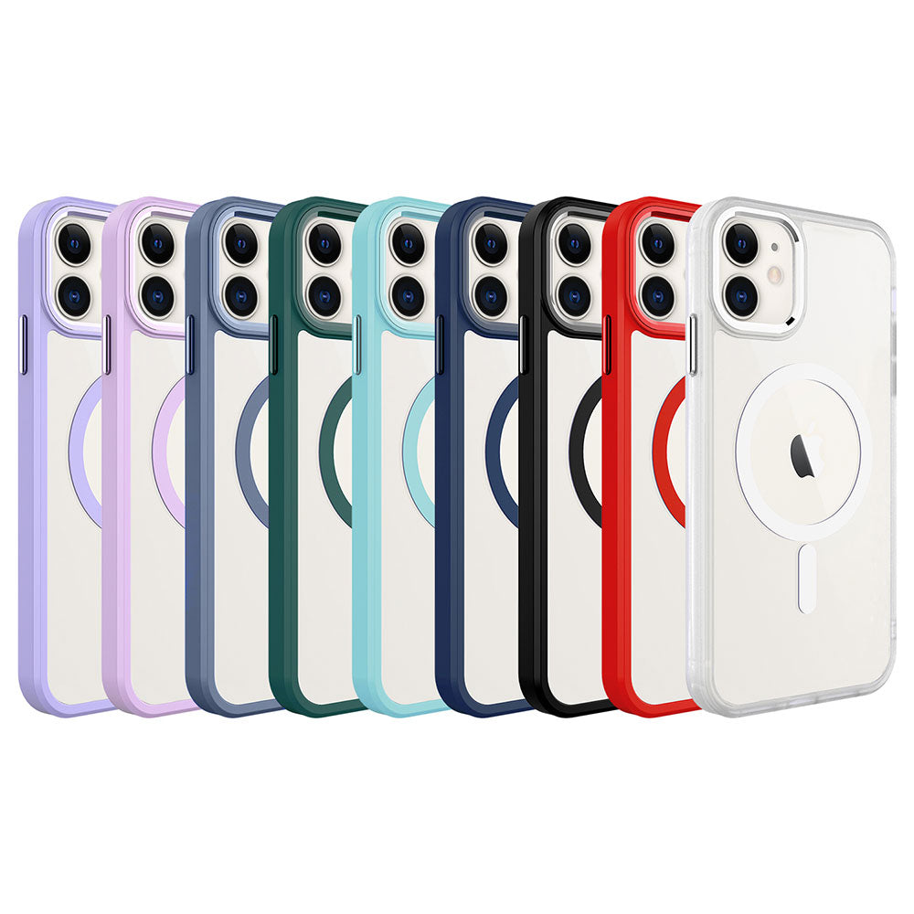 iPhone 11 Kılıf Wireless Şarj Özellikli Zore Krom M-safe Silikon Kılıf