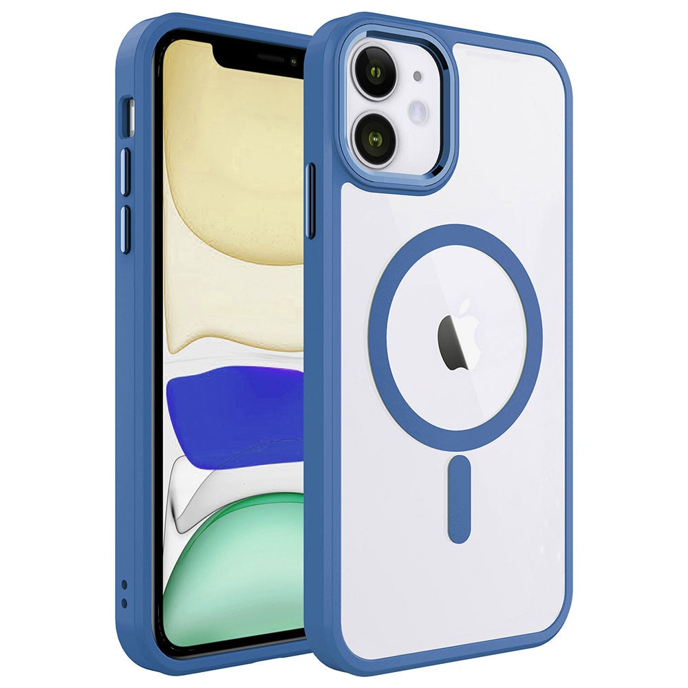 iPhone 11 Kılıf Wireless Şarj Özellikli Zore Krom M-safe Silikon Kılıf