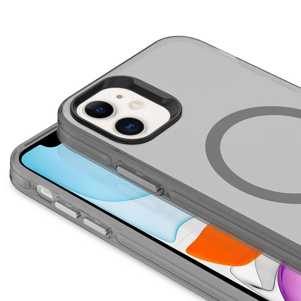 iPhone 11 Kılıf Zore M-safe Şarj Özellikli Buzlu Transparan C-Pro Sert Kılıf