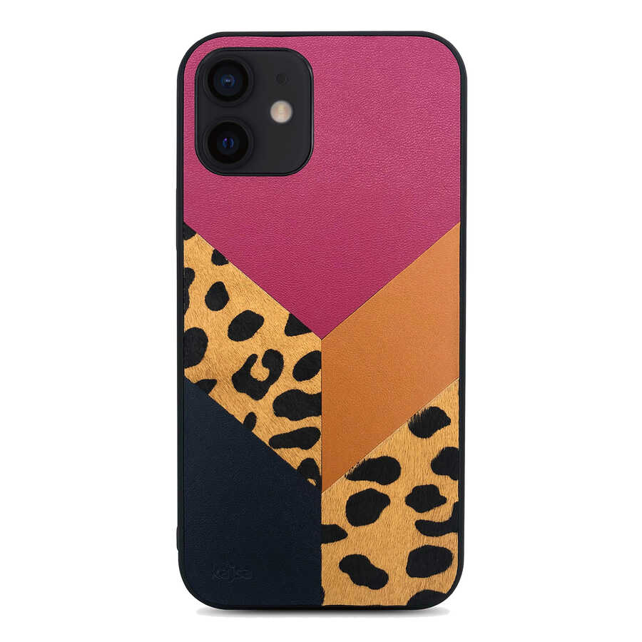 iPhone 12 Kılıf Kajsa Glamorous Serisi Leopard Combo Kılıf
