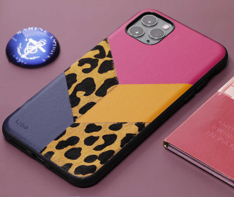 iPhone 12 Kılıf Kajsa Glamorous Serisi Leopard Combo Kılıf