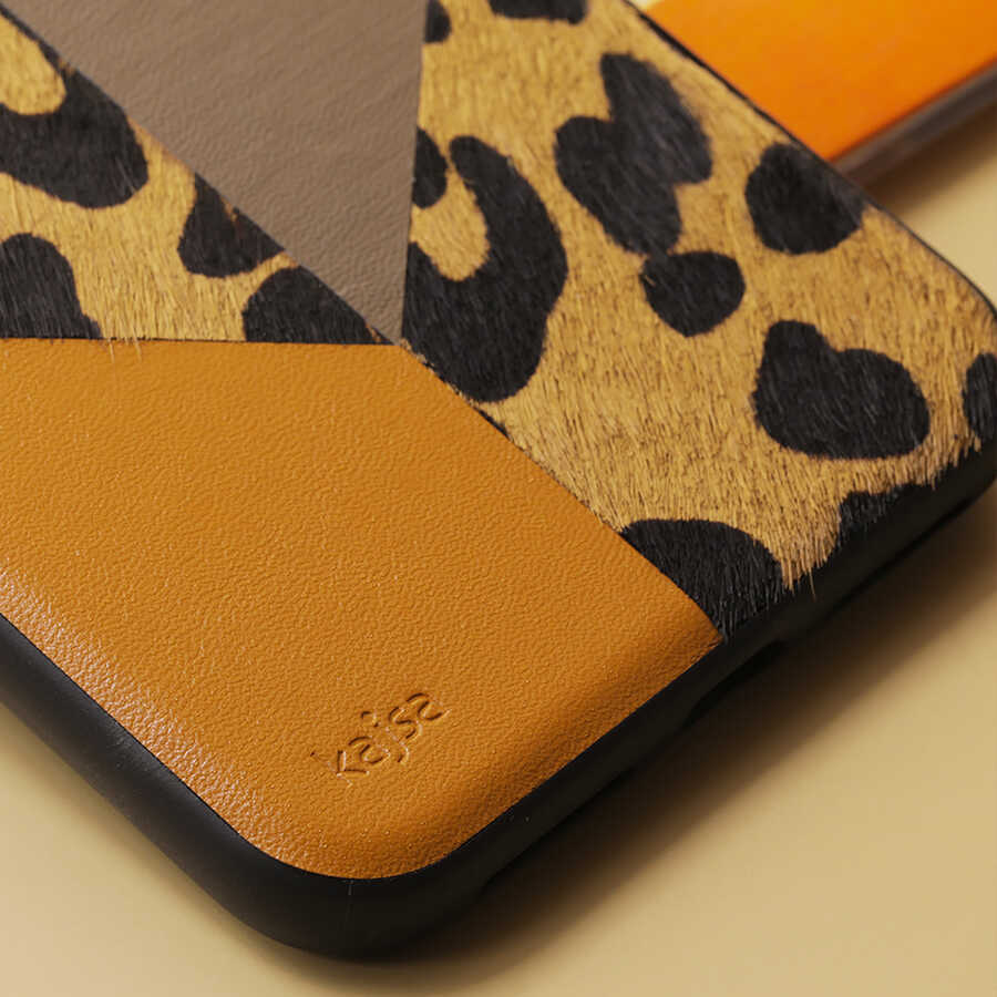 iPhone 12 Kılıf Kajsa Glamorous Serisi Leopard Combo Kılıf